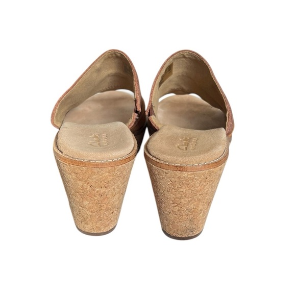 Clark’s 8.5 Aisley Lily Brown Orange Yellow Open Toe Wedge Sandals main image 0